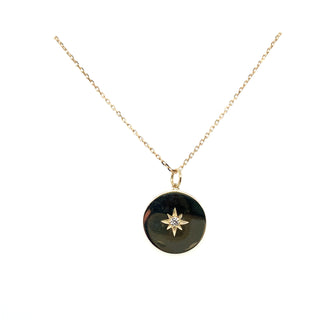 9ct Yellow Gold Disc Pendant With Cz