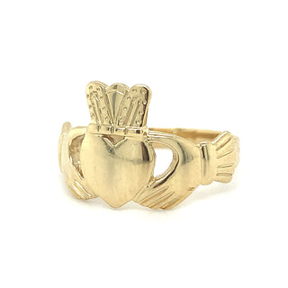 9ct Yellow Gold Ladies Claddagh Ring