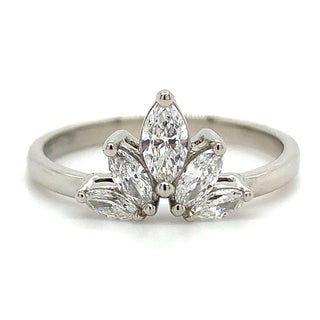 Platinum Earth Grown Diamond Crown Ring