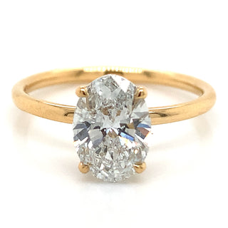 Millie - 18ct Yellow Gold 1.61ct Laboratory Grown Oval Solitaire with Hidden Halo
