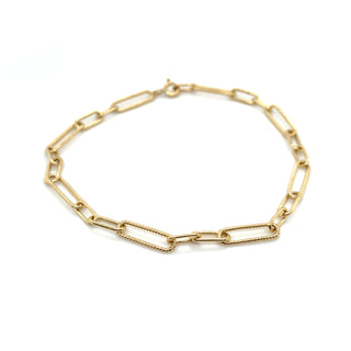 9ct Yellow Gold Plain And Beaded Bracelet