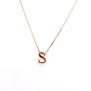 9ct Yellow Gold Petite Solid Initial Pendant