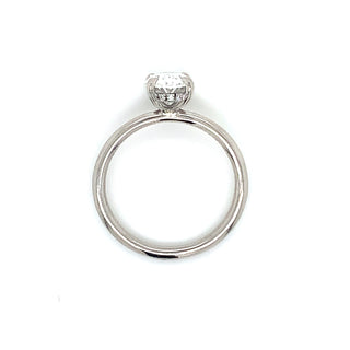Valeria - Platinum 1.65ct Laboratory Grown Oval Solitaire with Hidden Halo