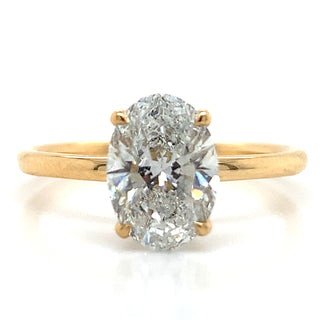 Millie - 18ct Yellow Gold 1.75ct Lab Grown Oval Solitaire with Hidden Halo