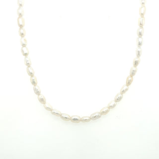 Sterling Silver Rice Pearl Necklace
