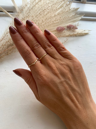 9ct Yellow Gold Cz Wishbone Ring