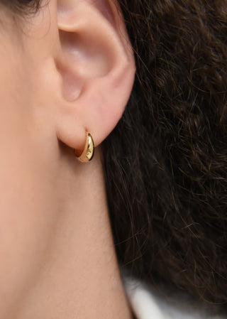 Golden Tapered Hoop Earrings