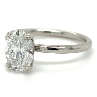 Valeria - Platinum 1.29ct Laboratory Grown Oval Solitaire with Hidden Halo