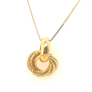 Five Strand Diamond Cut and Smooth Golden Pendant