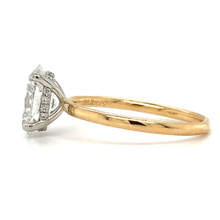 Joy - 18ct Yellow Gold 1.62ct Lab Grown Oval Solitaire with Hidden Halo