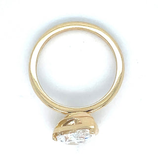 Kianna - 18ct Yellow Gold Laboratory Grown 2.06ct Sideways Pear Cut Solitaire Diamond Ring