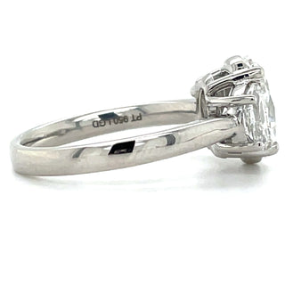 Alora - Platinum 2.92ct Oval & Half Moon Trilogy Laboratory Grown Diamond Engagement Ring