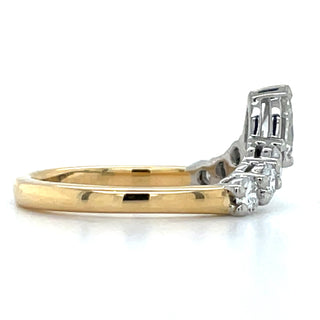 18ct Yellow Gold 0.78ct Laboratory Grown Diamond Round & Pear Crown Ring