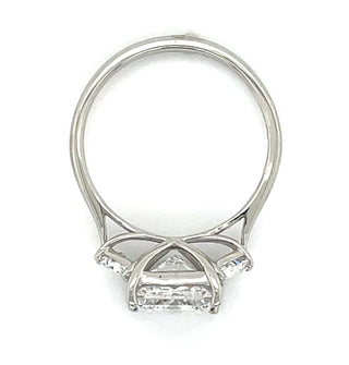 Serena - Platinum 3.06ct Princess Cut Laboratory Grown Diamond Ring with Side Stones