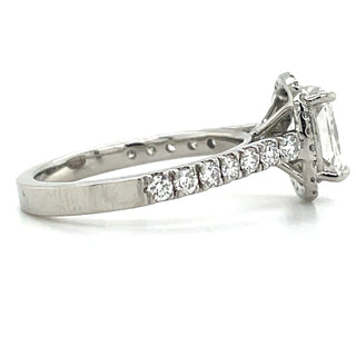 Brooke - Platinum 2.06ct Elongated Cushion Halo Laboratory Grown Diamond Engagement Ring With Diamond Set Band