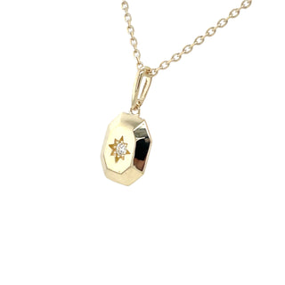 9ct Yellow Gold Hexagonal North Star Pendant