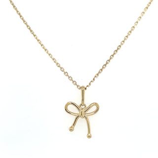 9ct Yellow Gold Bow Pendant Necklace