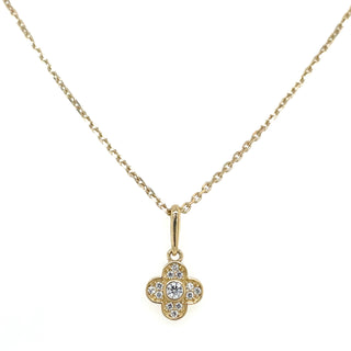 9ct Yellow Gold Flower Cz Pendant