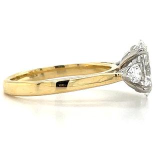 Daniela - 18ct Yellow Gold Laboratory Grown 2.18ct Pear And Oval Three Stone Diamond Ring