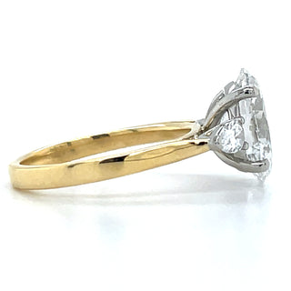 Daniela - 18ct Yellow Gold Laboratory Grown 2.99ct Pear And Oval Three Stone Diamond Ring