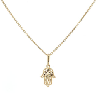 9ct Yellow Gold Hamsa Hand Pendant