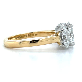Angelina - 18ct Yellow Gold Laboratory Grown Oval Three stone 2.77ct Diamond Ring