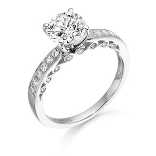 9ct White Gold Cz L'Mour Ring R306W