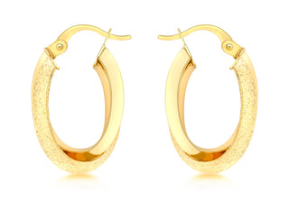 Glitz & Smooth 9ct Gold Earrings