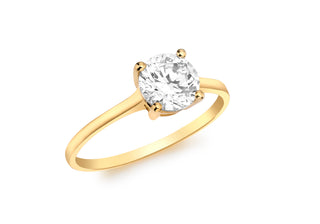9ct Gold Four Claw Solitaire.