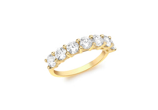 9ct Yellow Gold Seven Stone Cz Ring