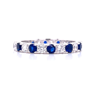Sterling Silver Sapphire Cz Band