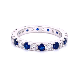 Sterling Silver Sapphire Cz Band