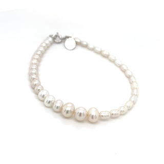 Sterling Silver Two Style Cultured Pearl Bracelet
