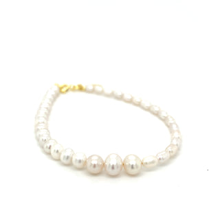 Golden Two Style Cultured Pearl Bracelet