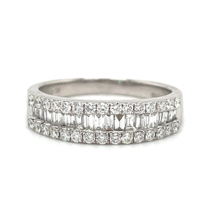 18ct White Gold Baguette Earth Grown Diamond Band