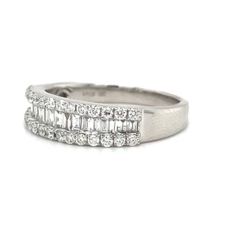 18ct White Gold Baguette Earth Grown Diamond Band