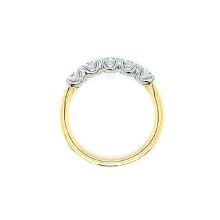 18ct Yellow Gold 1.05ct Lab Grown 5 Stone Eternity Ring