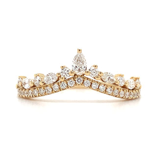 18ct Yellow Gold Diamond Crown Ring