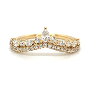 18ct Yellow Gold Earth Grown Diamond Crown Ring