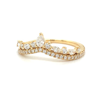 18ct Yellow Gold Diamond Crown Ring