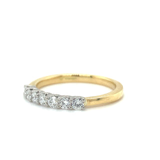 18ct Yellow Gold 0.35ct Lab Grown 7 Stone Eternity Ring