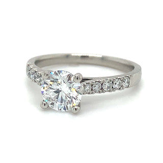 Aoibhinn - Platinum 1.18ct Lab Grown Diamond Solitaire Ring with Castle Set Shoulders
