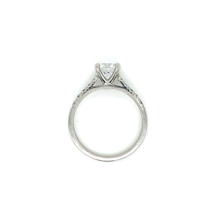 Aoibhinn - Platinum 1.18ct Lab Grown Diamond Solitaire Ring with Castle Set Shoulders
