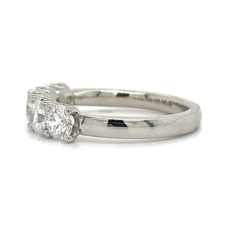 Platinum 1.30ct Lab Grown 5 Stone Diamond Eternity Ring