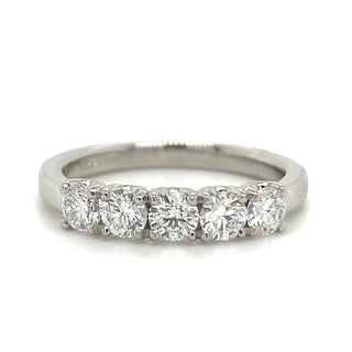 Platinum 0.76ct Lab Grown 5 Stone Diamond Eternity Ring