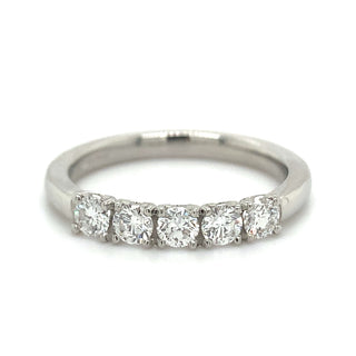 Platinum 0.55ct Lab Grown 5 Stone Diamond Eternity Ring
