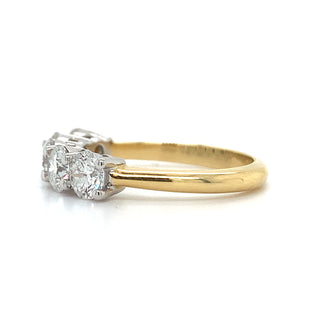 18ct Yellow Gold 1.65ct Laboratory Grown 5 Stone Diamond Eternity Ring