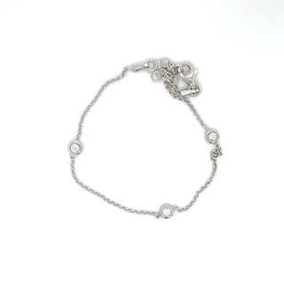 Sterling Silver Scattered Rubover CZ Bracelet