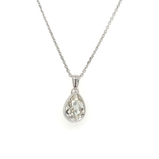 Sterling Silver Pear CZ Crystal Pendant