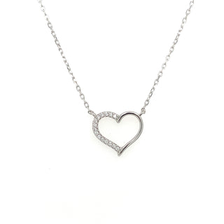 Sterling Silver Cz Heart Pendant